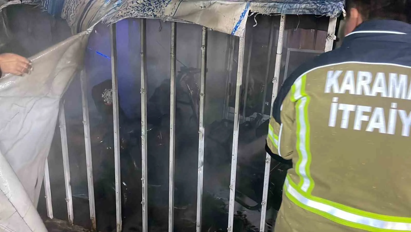 Karaman’da Şarjdaki Elektrikli Bisikletler Alev Aldı