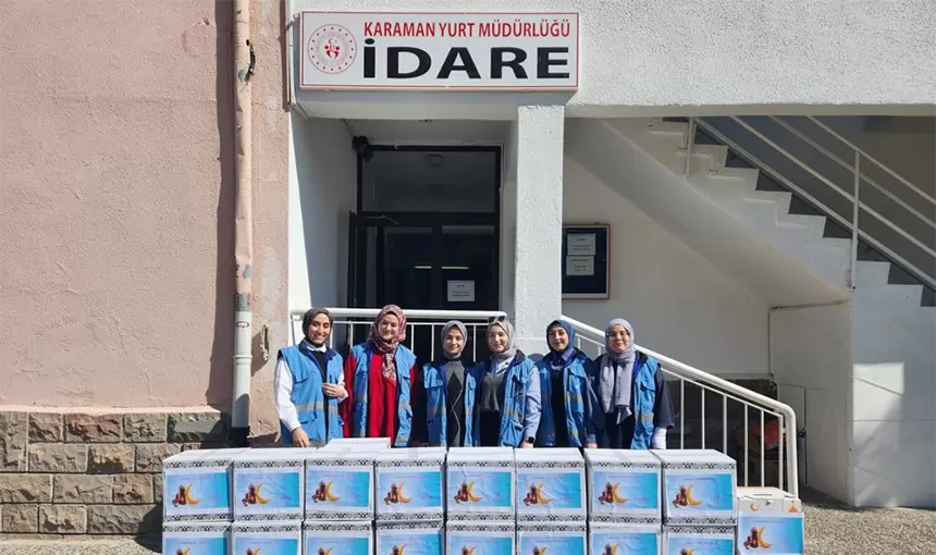 Karaman'da Yurt Öğrencileri Yardım Kolilerini İhtiyaç Sahiplerine Ulaştırdı