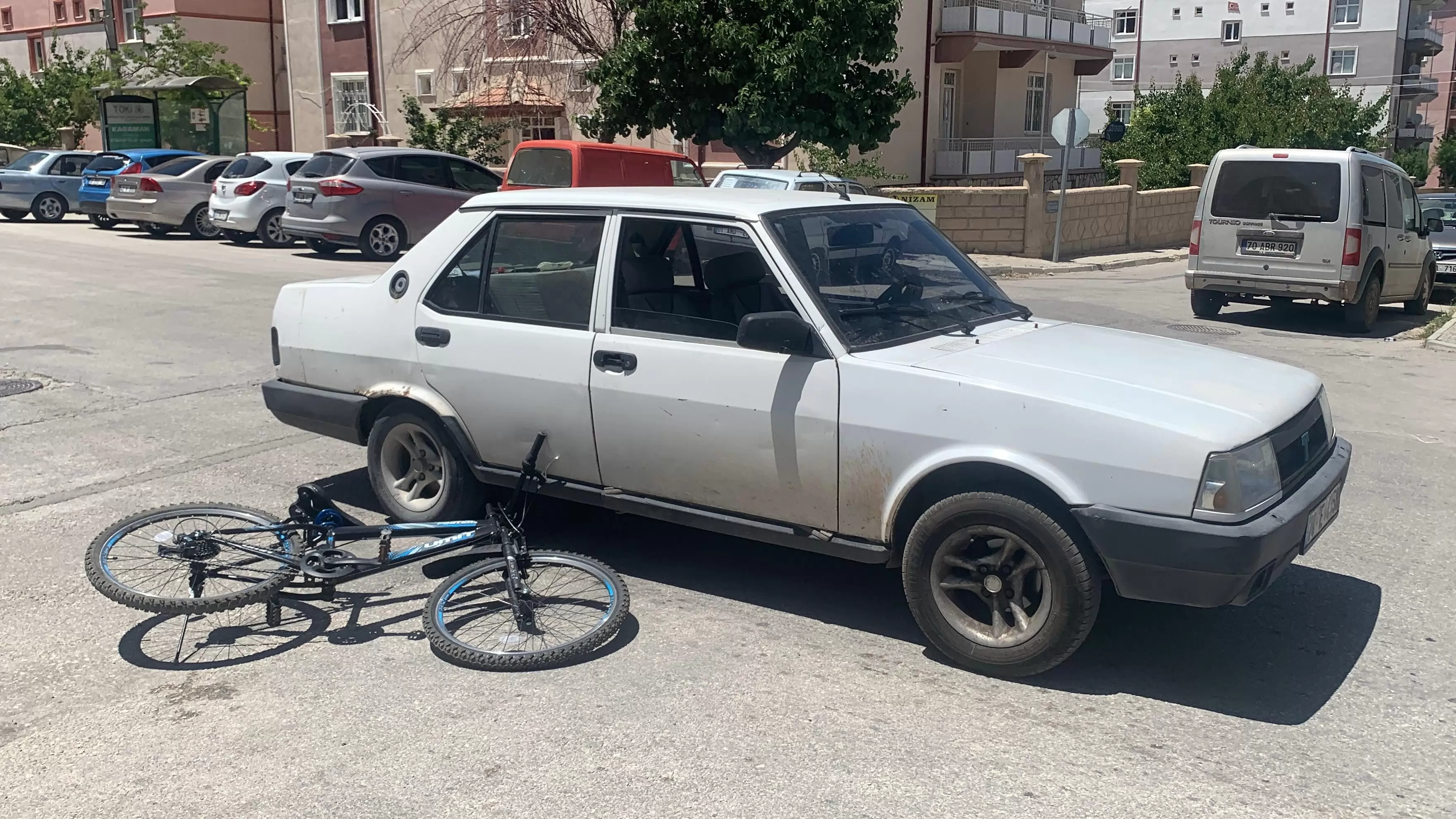 Karaman’da otomobille çarpışan bisiklet sürücüsü yaralandı