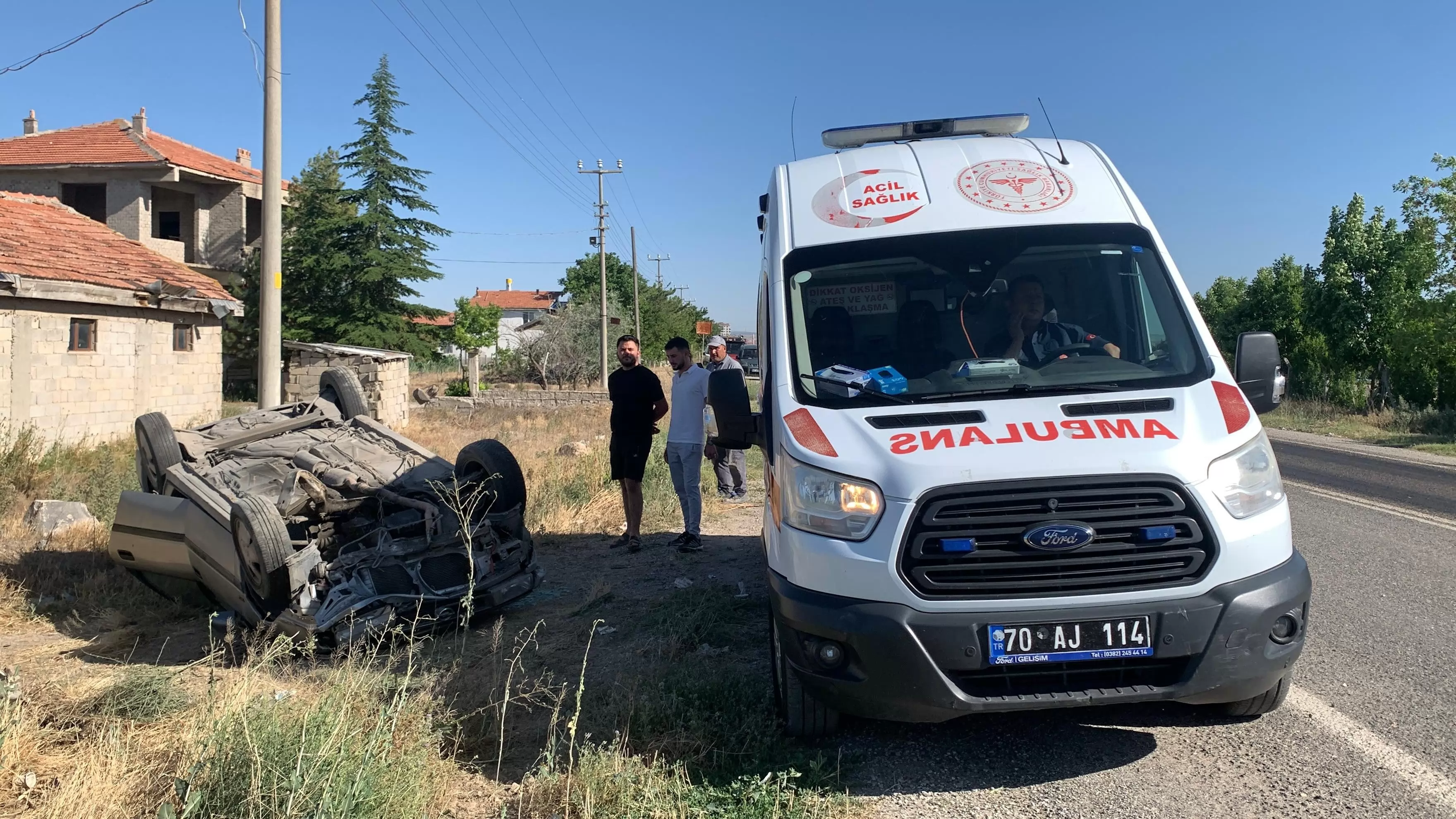 Karaman’da otomobil takla attı: 1 kişi yaralandı