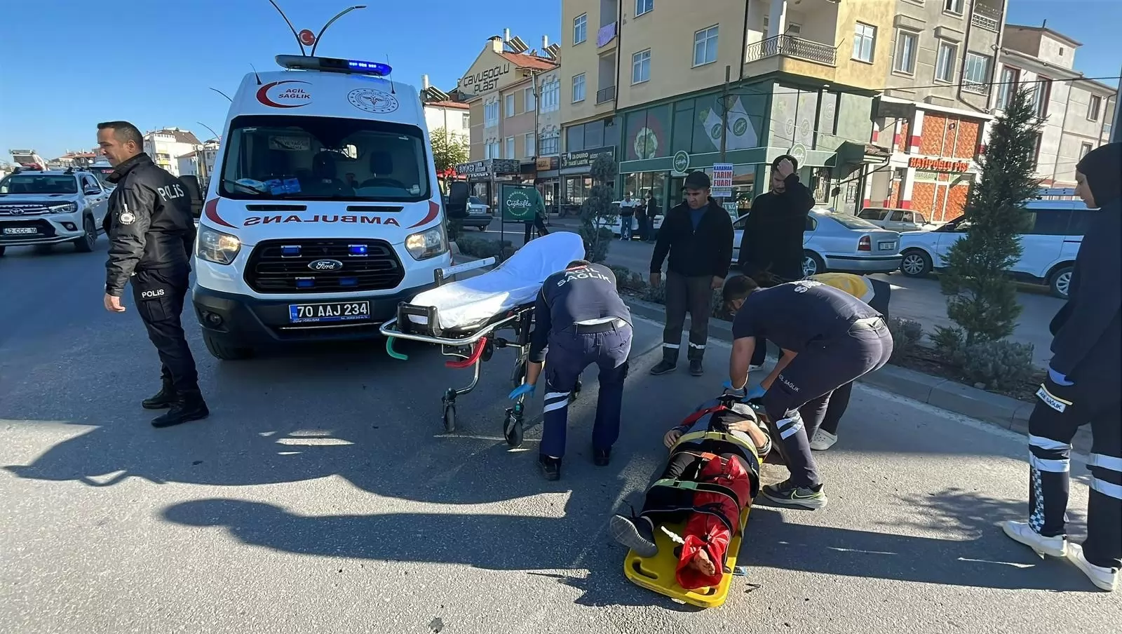 Karaman’da otomobilin çarptığı kadın yaralandı